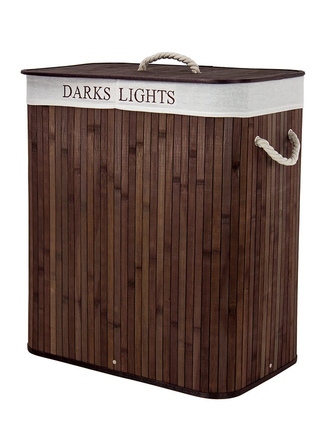 Rectangular Foldable Bamboo Laundry Basket Brown  - Image 2