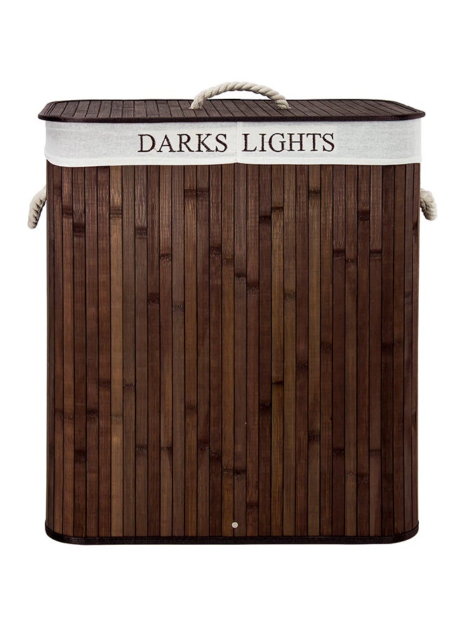 Rectangular Foldable Bamboo Laundry Basket Brown  - Image 1