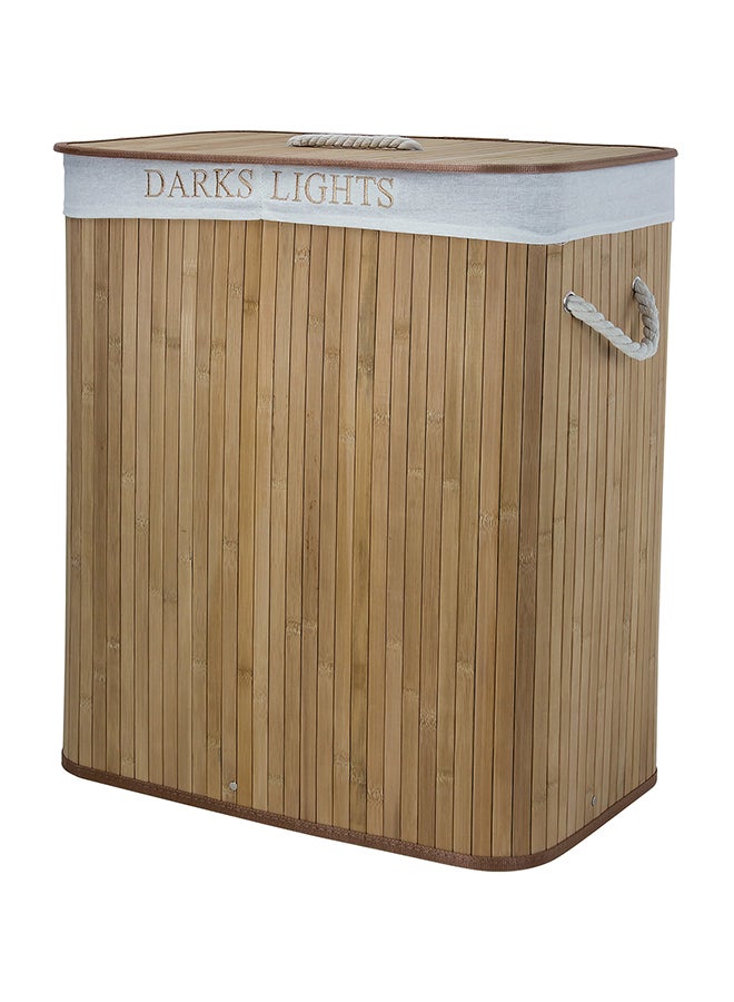 Rectangular Foldable Bamboo Laundry Basket Brown  - Image 2