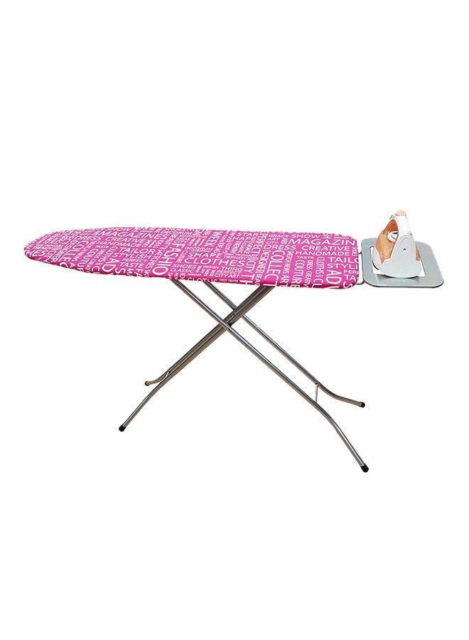 ALMUFARREJ Foldable Ironing Board Pink/White/Silver 124X43centimeter  - Image 1