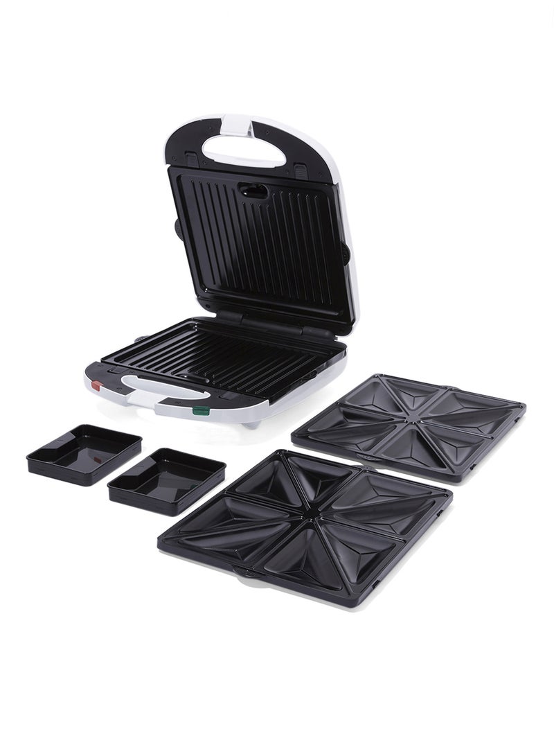 زيك جهاز صنع سندويشات متعدد الأطباق ومزود مع طبق شوي بقوة 1300 وات ZSM-416 أبيض/رمادي - Image 4