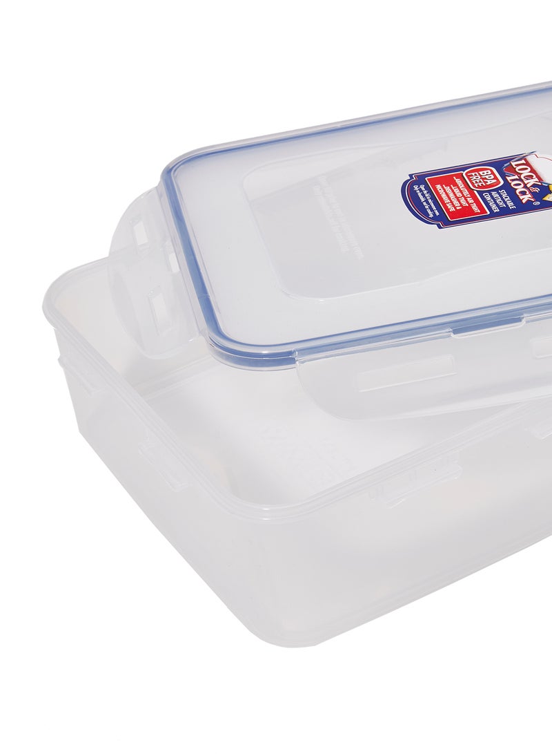 Rectangular Food Container Clear/Blue 3.9Liters