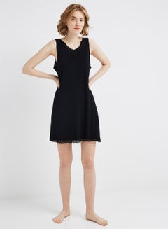 SLUGGER Lace Detailed Nightwear Slip Black  - Image 1
