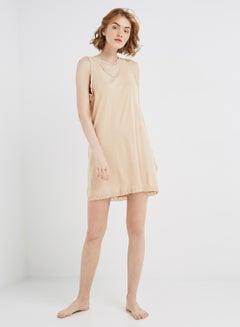 SLUGGER Lace Detailed Nightwear Slip Beige  - Image 1