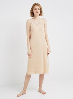 SLUGGER Cotton Nightwear Slip Beige  - Image 1