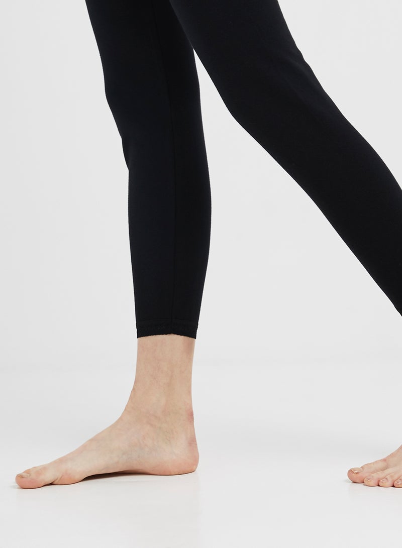 سلاجر 3 قطع من بناطيل ضيقة قطنية بحواف مزينة بالدانتيل أسود - Image 4