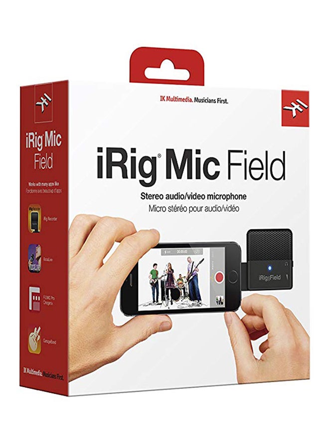 IK Multimedia - iRig Mic Field- Stereo Digital Field Recording iOS Microphone IP-IRIG-FIELD-IN Black - Image 1