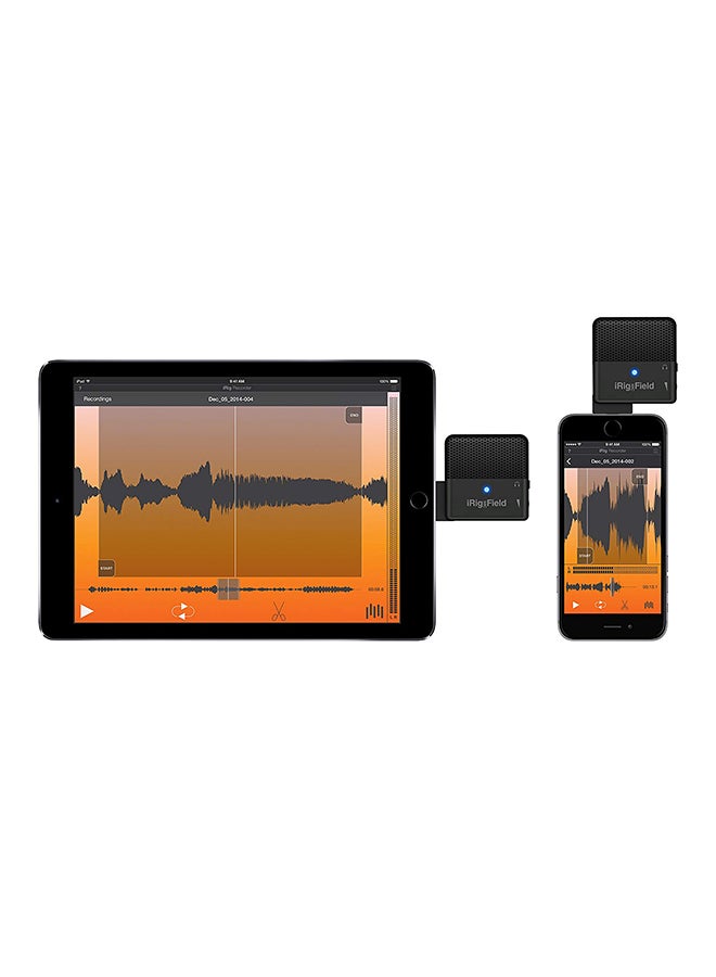 IK Multimedia - iRig Mic Field- Stereo Digital Field Recording iOS Microphone IP-IRIG-FIELD-IN Black - Image 1