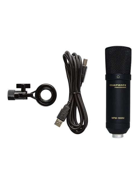 Marantz Professional MPM1000U - USB Condenser Studio Microphone with Built In Audio Interface, Cable, Perfect for Podcast Production MPM1000U Black