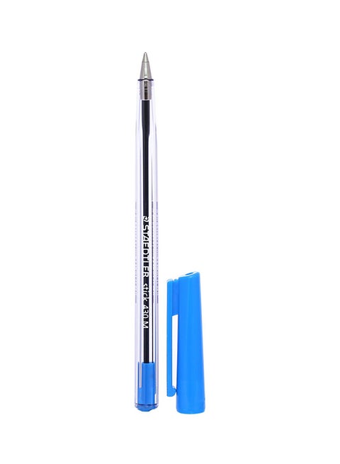 10-Piece Stick Ball Point Pen Blue/Clear