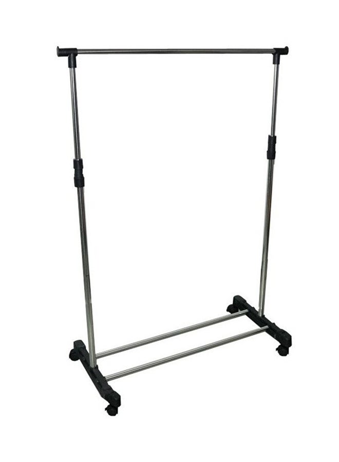 Foldable Single Pole Cloth Hanger Silver/Black 