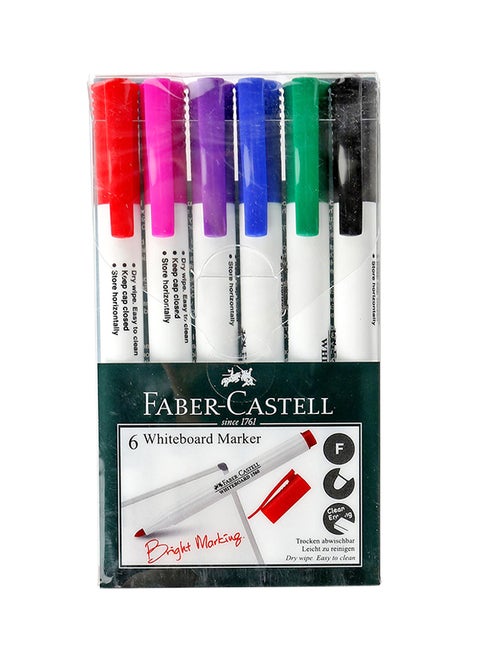 6-Piece Whiteboard Marker Pen Set Multicolour
