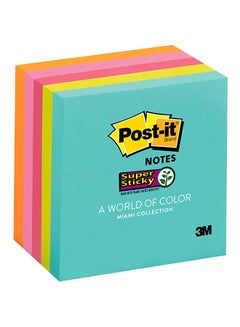 Post It Super Sticky Notes Set 76 x 76mm,5 Pads,100 Sheets/Pad Multicolour 