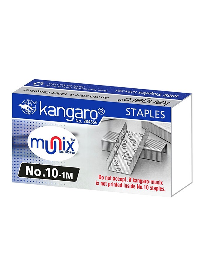 Kangaro 1000-Piece Staplers Pin Silver 