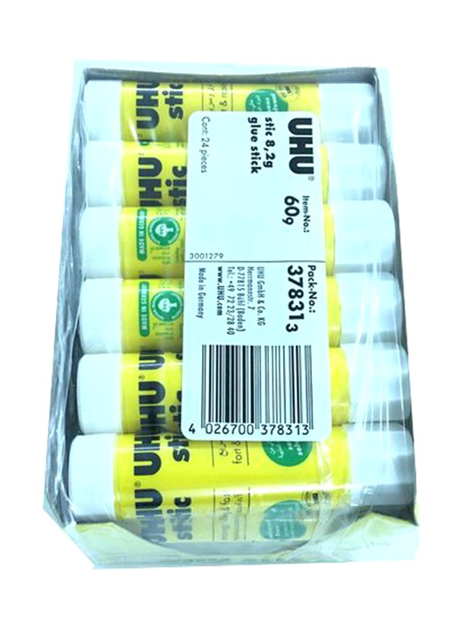 UHU 24-Piece Adhesive Glue Stick White