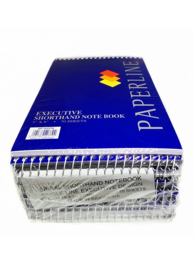 paperline - 12-Piece Executive Shorthand Compact Note Book 5" x 8" Blue - Image 1