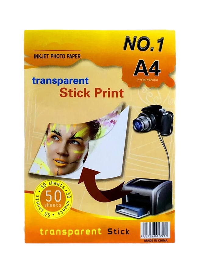 JOJO A4 Transparent Stick Print Inkjet Photo Paper 