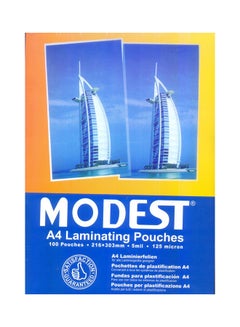 MODEST 100-Piece A4 Laminating Pouches Set Multicolour 