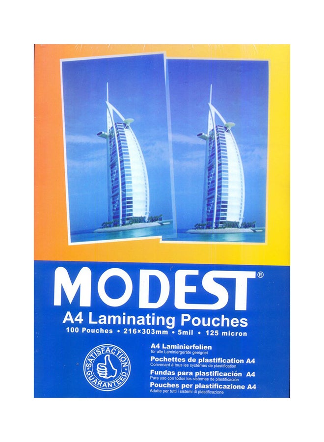 MODEST - 100-Piece A4 Laminating Pouches Set Multicolour - Image 1