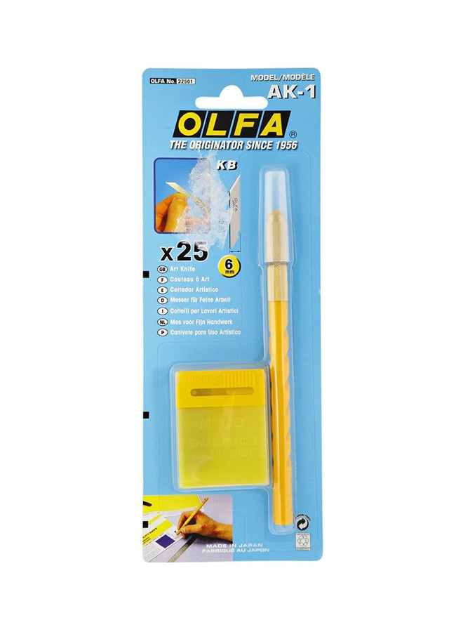 OLFA 25-Piece Art Knife Set Yellow 