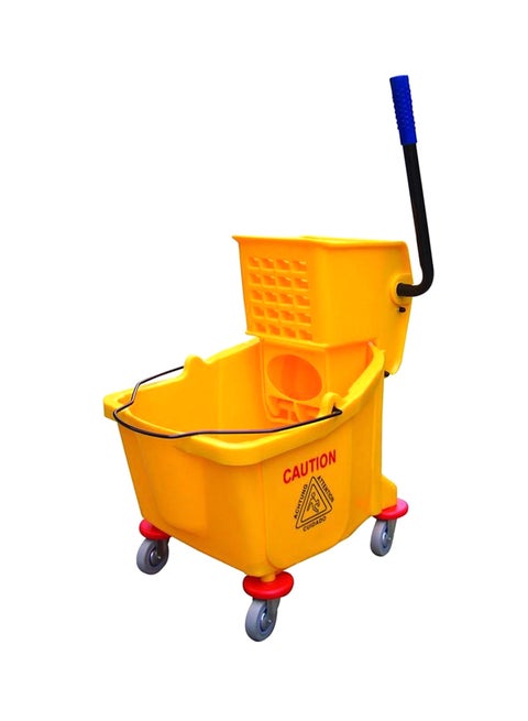 Mop Bucket With Side Press Wringer Yellow