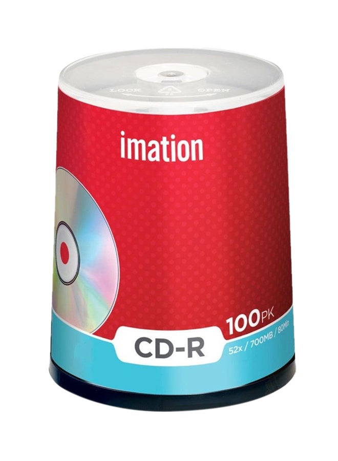 آيميشن 100 قطعة سي دي للوسائط المتعددة مرتبة في علبة ذات محور CD-R 52X متعدد الألوان