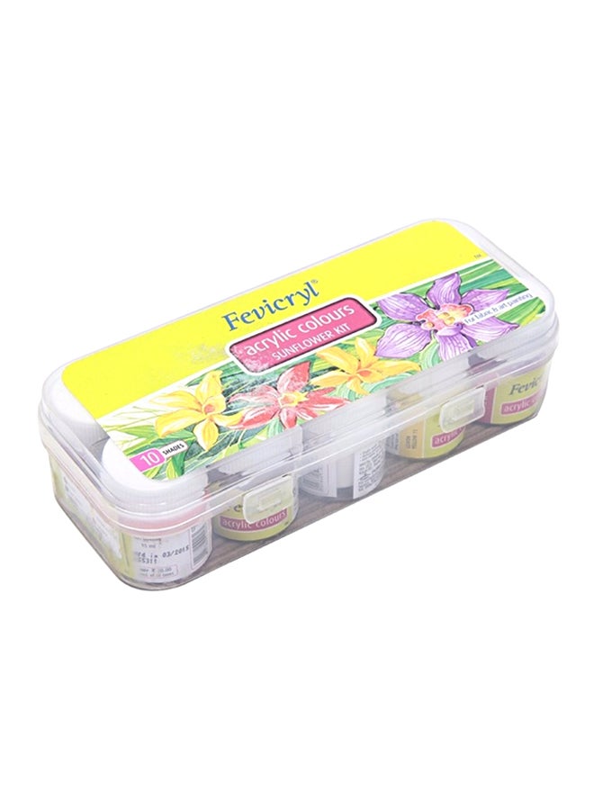 10-Piece Acrylic Sunflower Kit 10x15ml Multicolour - v1543241079/N19659459A_1