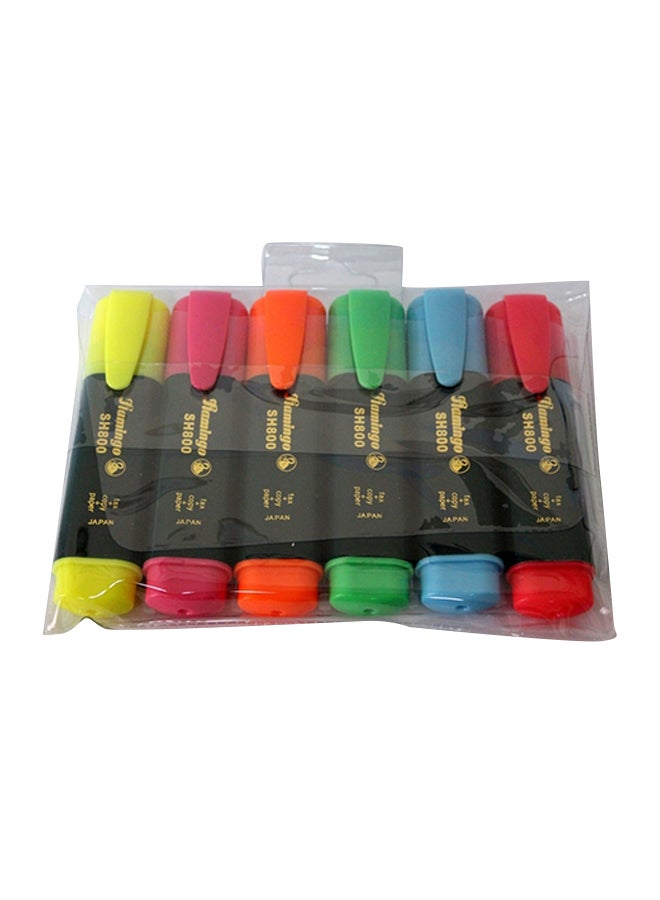 Flamingo 6-Piece Highlighter Set Multicolour