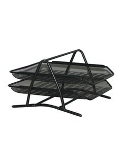 Office Express 2-Tier Desktop Mesh Tray Black 