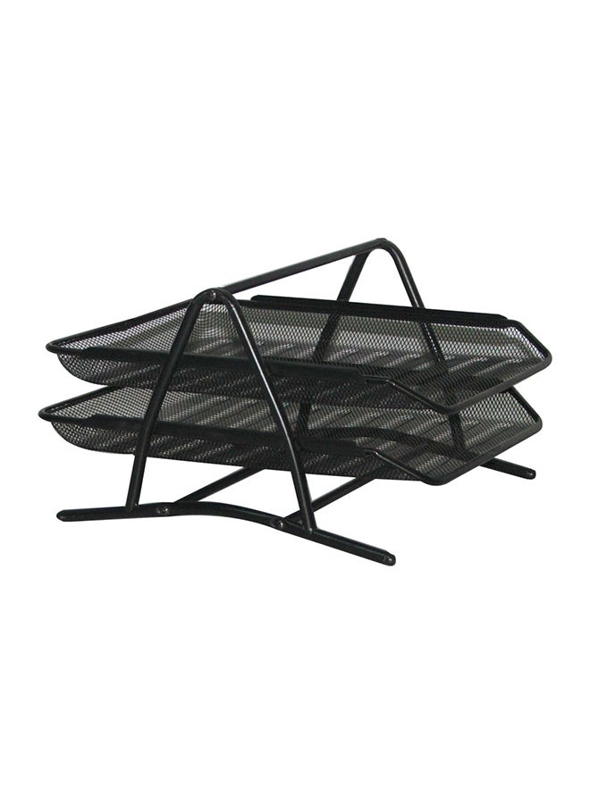 Office Express - 2-Tier Desktop Mesh Tray Black - Image 1