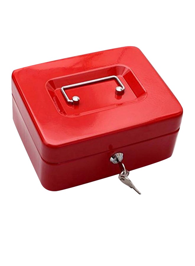 Metal Cash Box Red