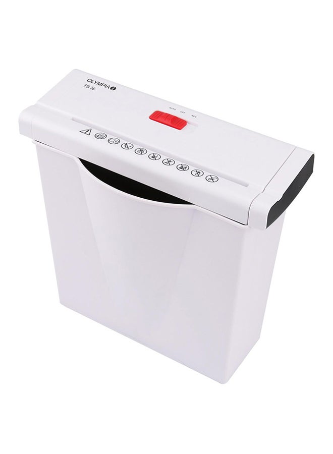 Olympia Paper Strip Cut Shredder White 