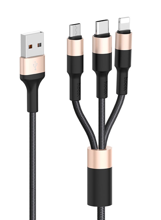 Hoco Xpress One Pull Lightning Data Sync And Charging Cable Black/Gold - Image 2