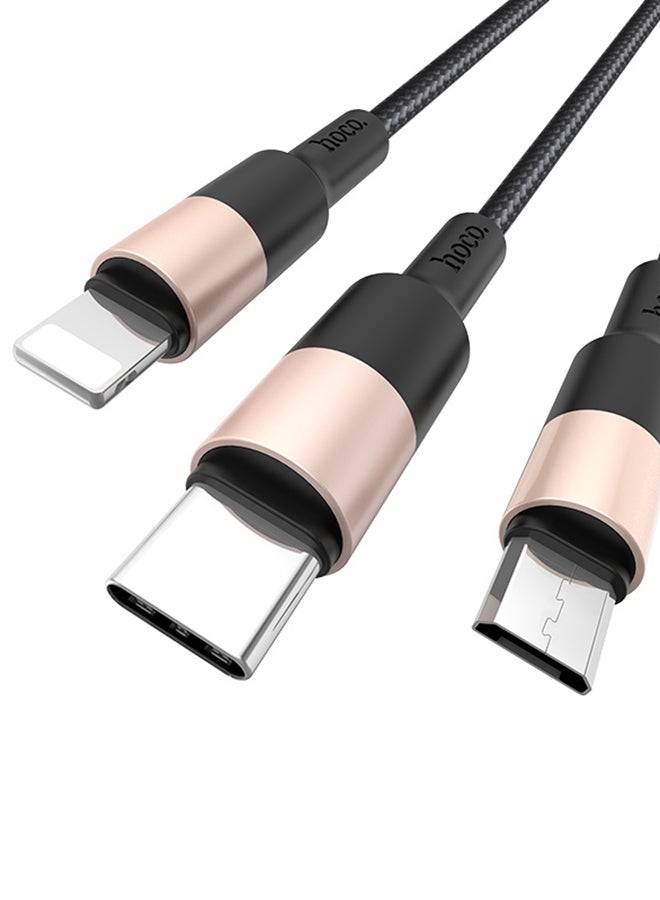 Hoco Xpress One Pull Lightning Data Sync And Charging Cable Black/Gold - Image 1