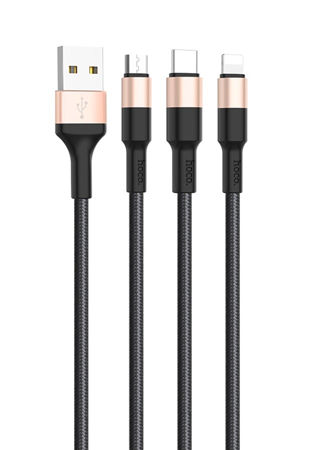 Hoco Xpress One Pull Lightning Data Sync And Charging Cable Black/Gold - Image 3