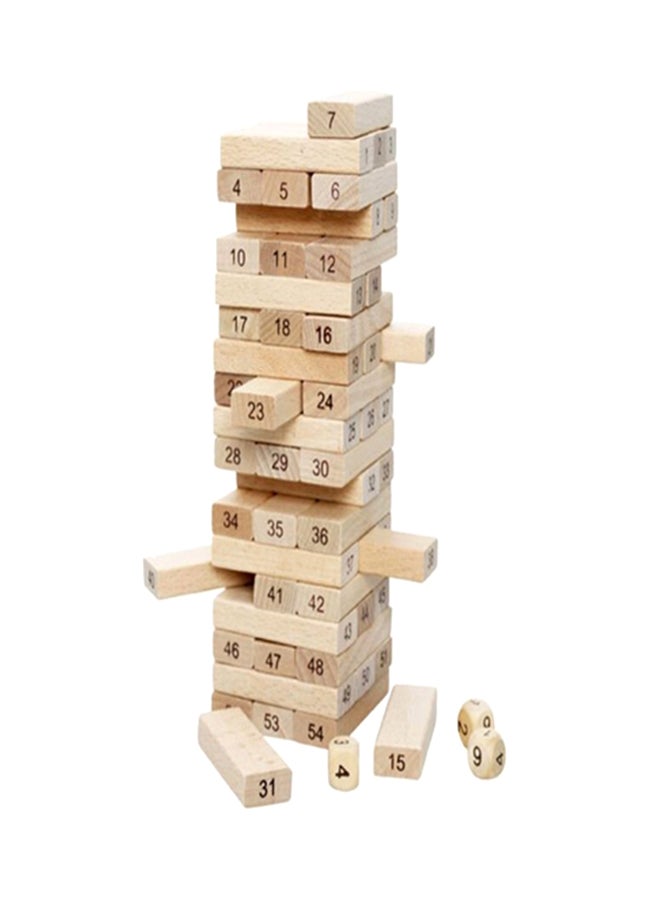 Wiss Toy - 54-Piece Classic Non-Toxic Portable Wooden Building Blocks Set For Kids - Image 1