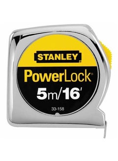 Stanley Power Lock Measuring Tape Silver/Yellow 5meter  - Image 2