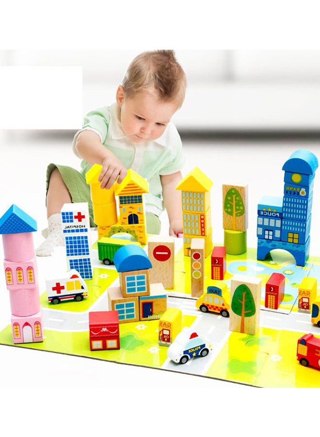 62-Piece Wooden City Building Block Set 62  - Image 4