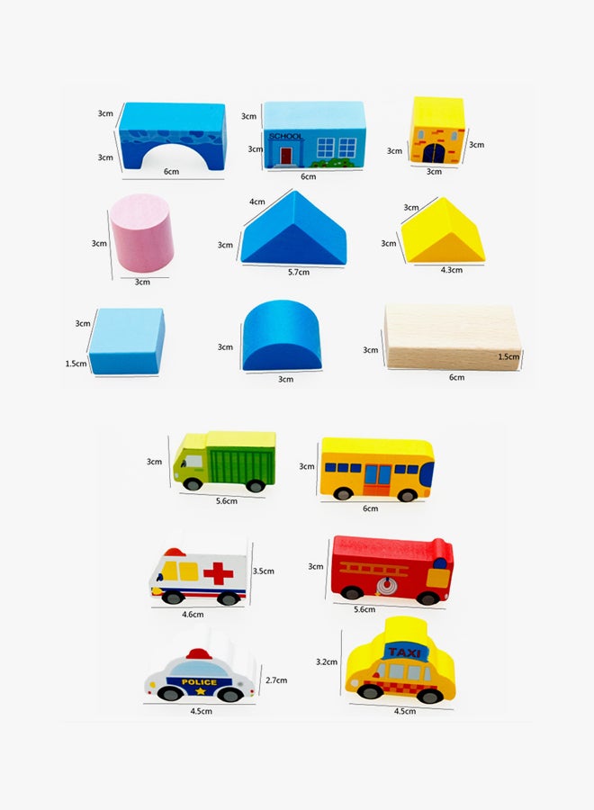 62-Piece Wooden City Building Block Set 62  - Image 2