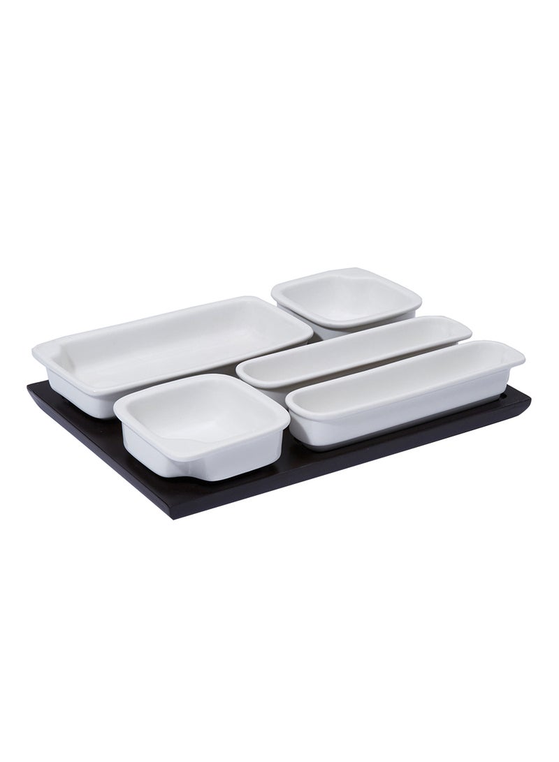 SYMPHONY 6-Piece Pablo Serving Set With Stand White 9 x 17cm - Image 1