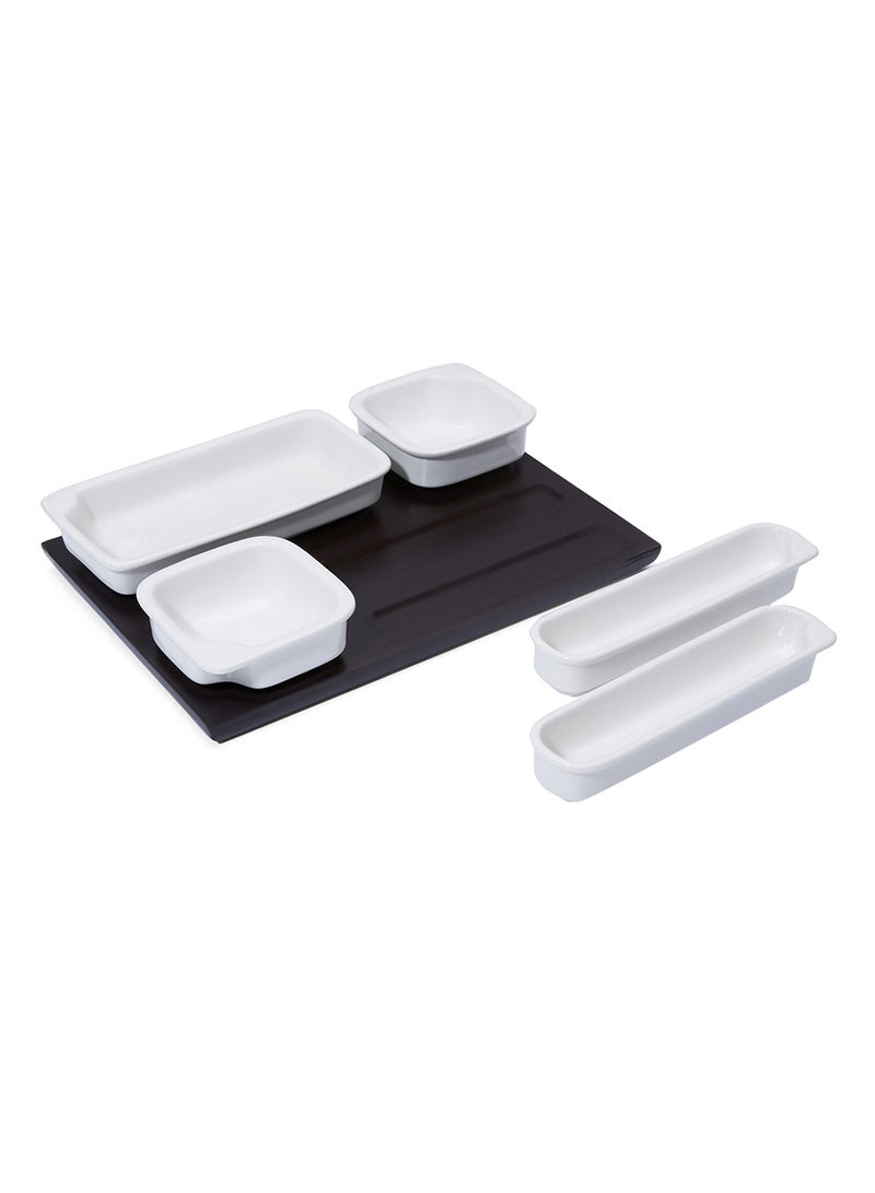 SYMPHONY 6-Piece Pablo Serving Set With Stand White 9 x 17cm - Image 2