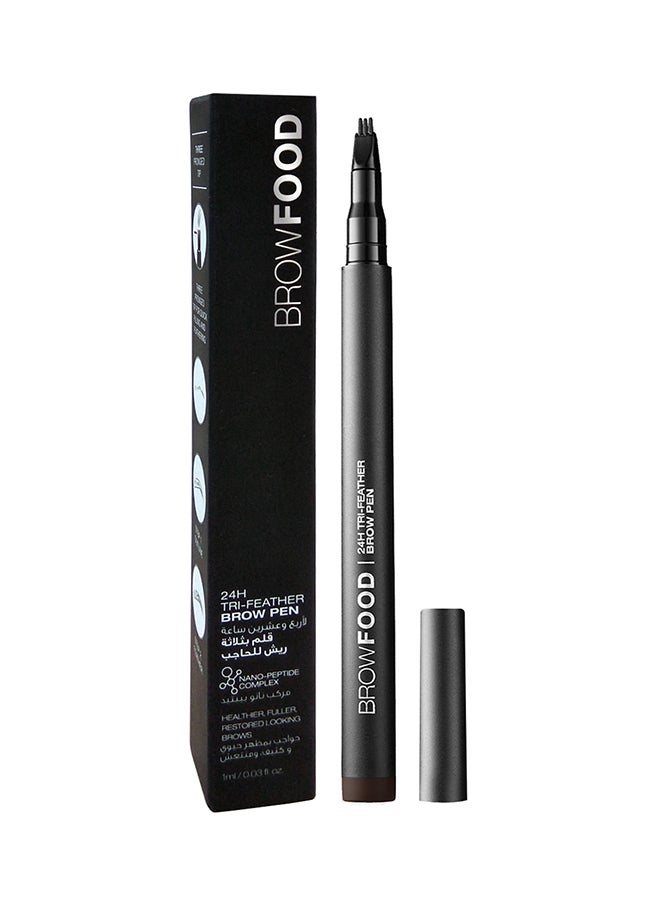 BROWFOOD Tri-Feather Brow Pen Dark Brunette 