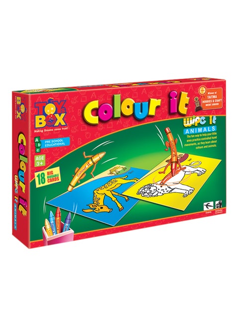 Colour It Wipe It - Animals Multicolour