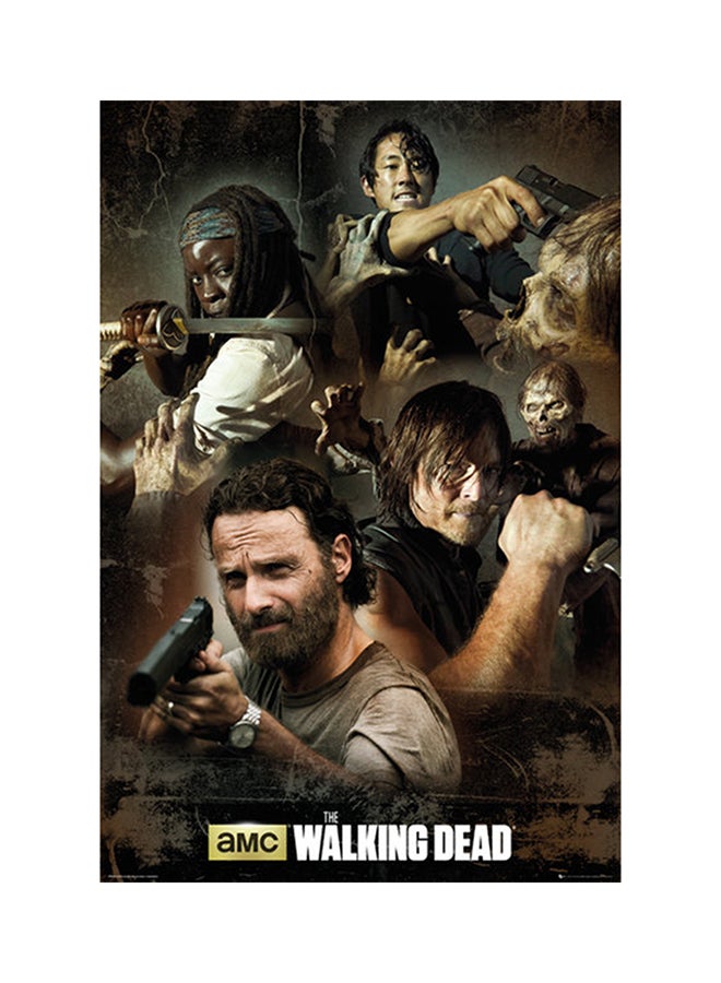 The Walking Dead Themed Poster Grey/Beige/Black 61x91.5cm