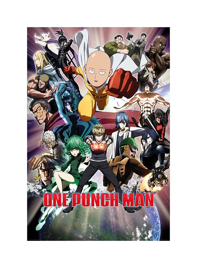 GB Eye - One Punch Man Collage Maxi Poster Black/Green/Red - Image 1