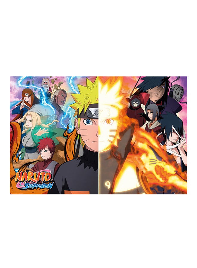 ملصق طويل يحمل صورة مسلسل الرسوم المتحركة  "Naruto Shippuden" أسود/أخضر/أصفر 61x91.5سم