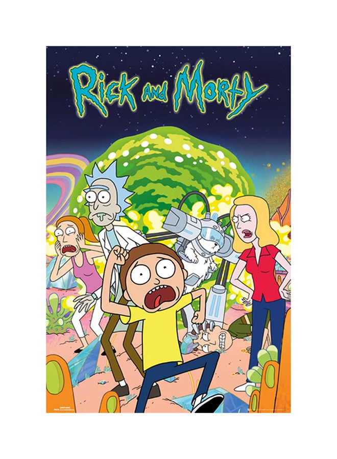 Rick And Morty Maxi Poster Green/Blue/Yellow 61x91.5centimeter