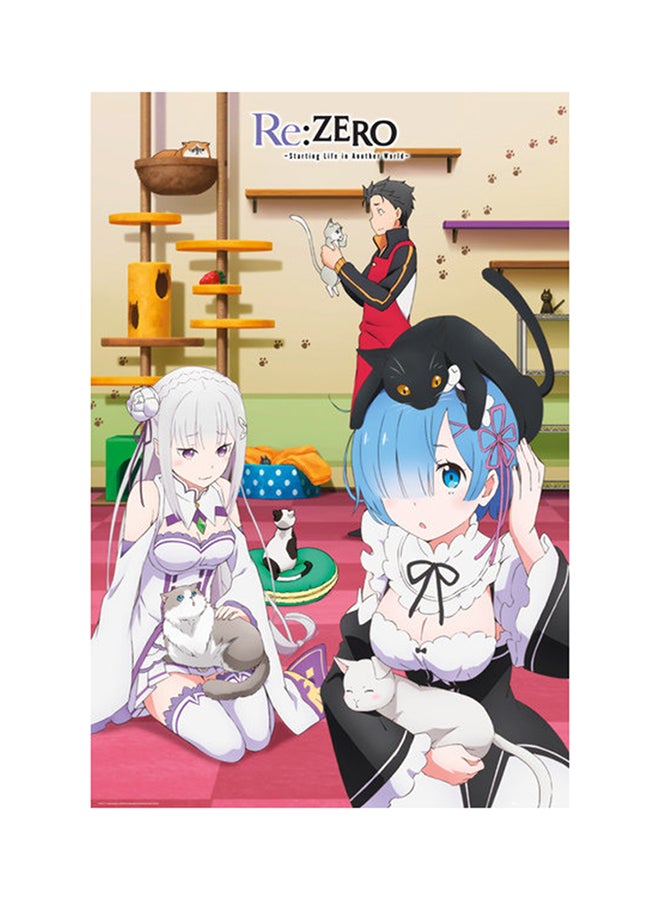 Re-Zero Cats Maxi Poster White/Beige/Purple 61x91.5cm
