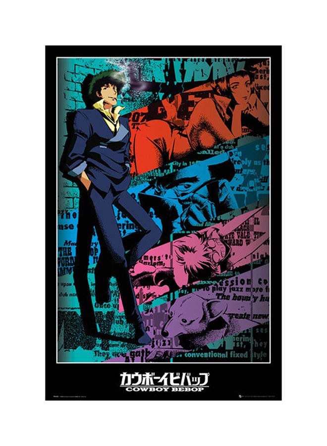 ملصق طويل يحمل صورة شخصية سبايك من مسلسل الرسوم المتحركة Cowboy Bebop أحمر/ أزرق/ أرجواني 61x91.5سم