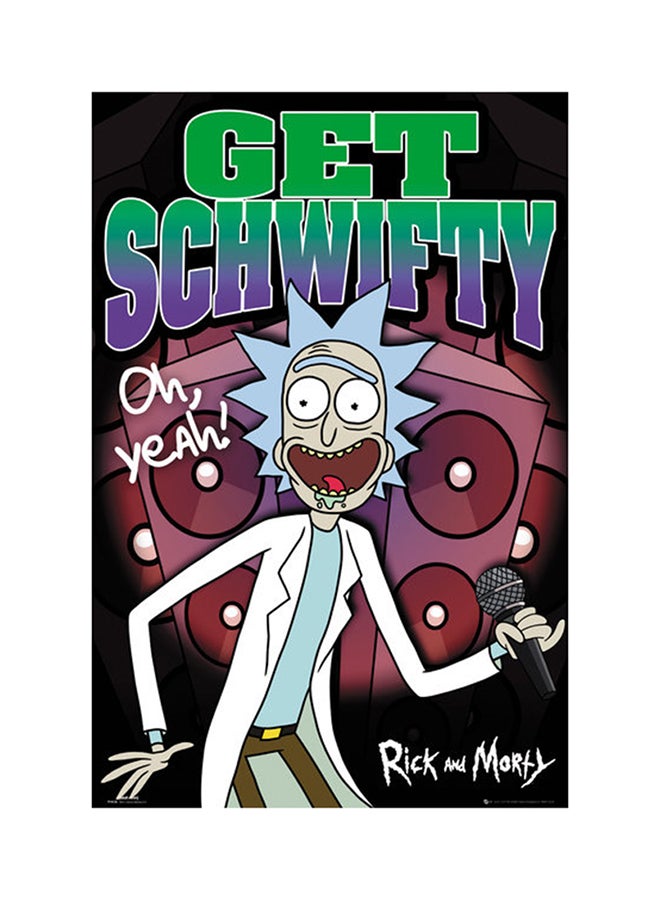 ملصق كبير لحلقة Schwifty من مسلسل "Rick And Morty" أخضر/أرجواني/أسود 61x91.5Ø³Ù†ØªÙŠÙ…ØªØ±